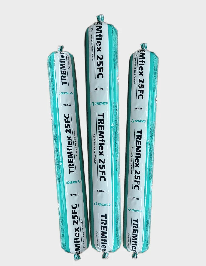 Three tubes of Tremfex 25FC sealant on a white background