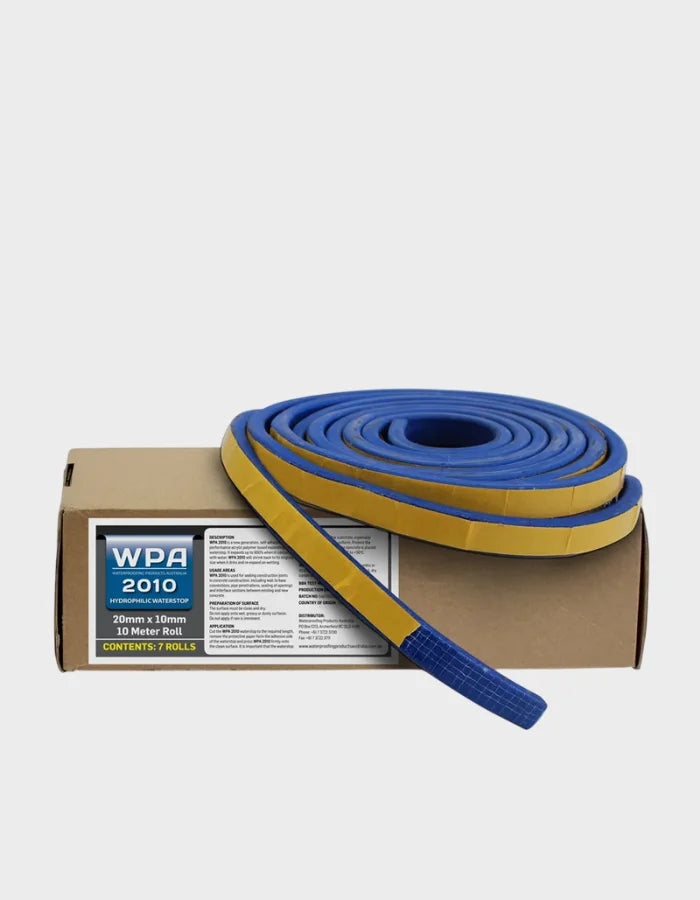 WPA Hydrophilic Waterstop self-adhesive blue 10m rolls expanding waterstop for concrete construction joints